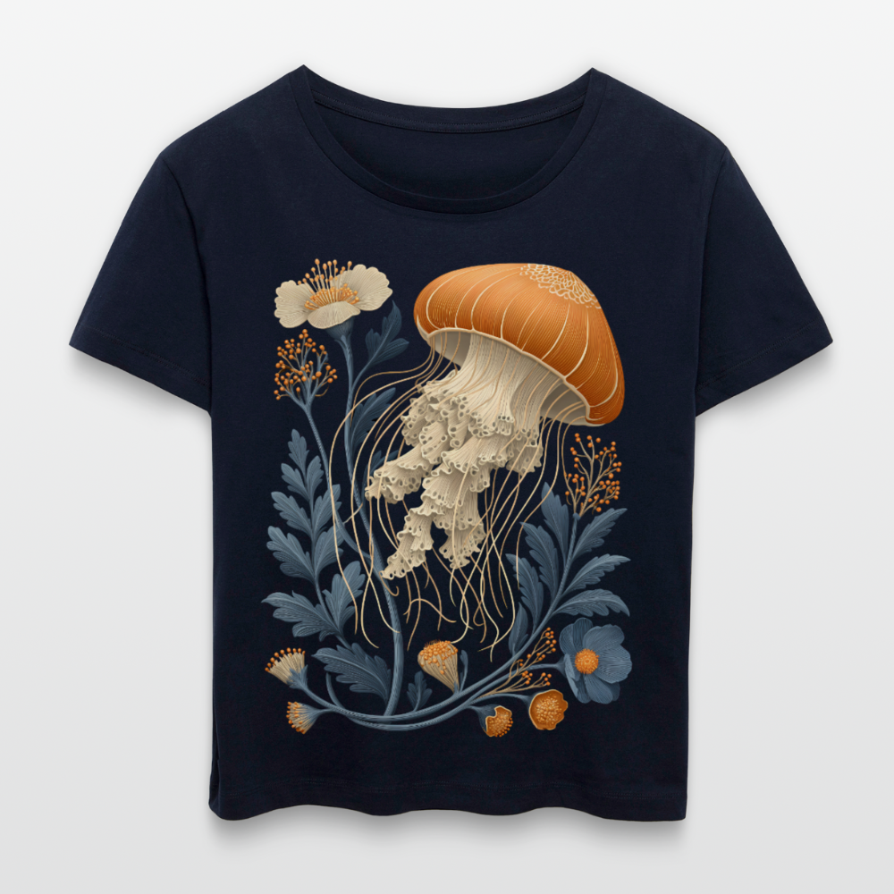 Floral Jellyfish - Stanley/Stella Relaxed Rundhals Frauen Bio-T-Shirt SERENA - Navy