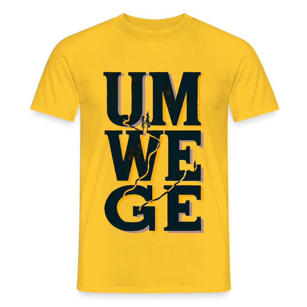 Umwege – Männer T-Shirt - Gelb