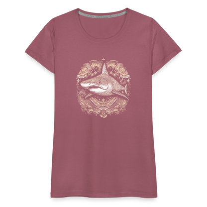 Cooler Hai mit Boho/Tribal Mustern - Frauen Premium T-Shirts - by Artful Alchemist