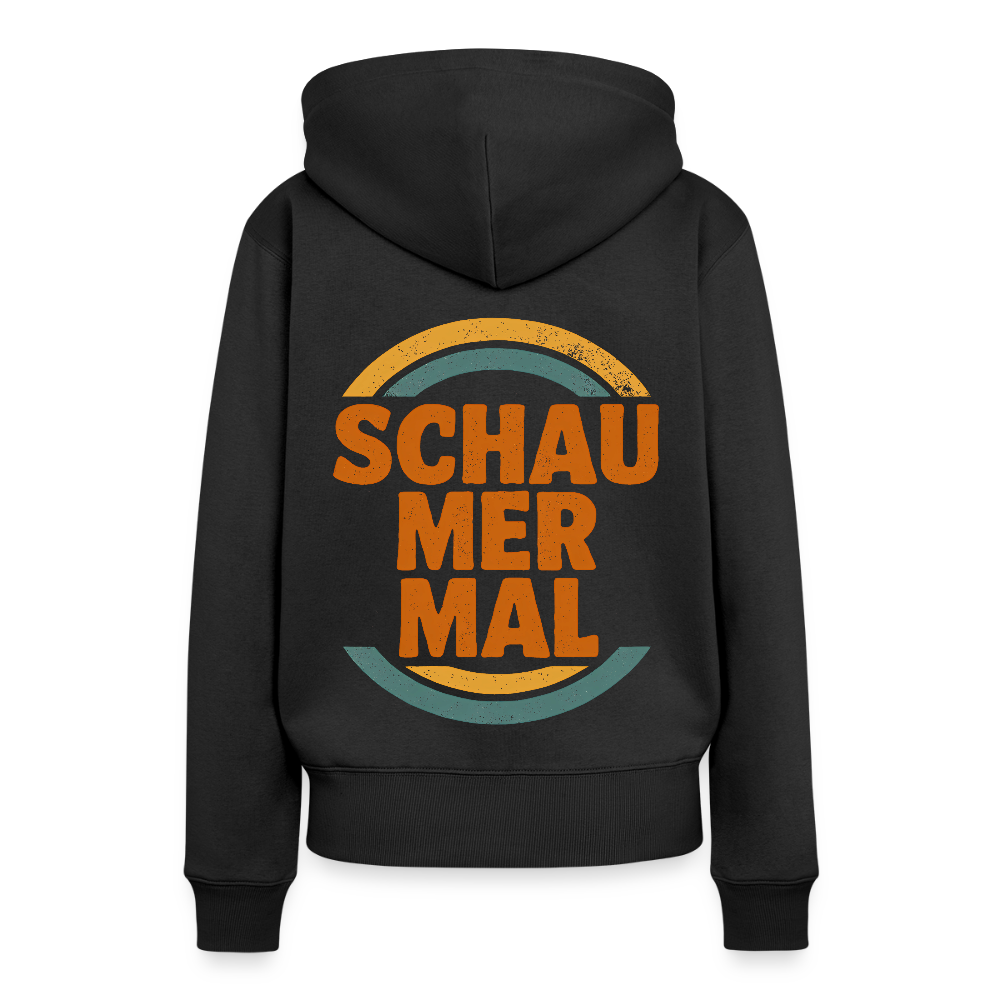 „Schau Mer Mal“ – Retro Look aus Hessen - Frauen Premium Bio Hoodie - Schwarz