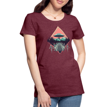 Retro UFO 80er Jahre Motiv - Frauen Premium T-Shirt - by Artful Alchemist
