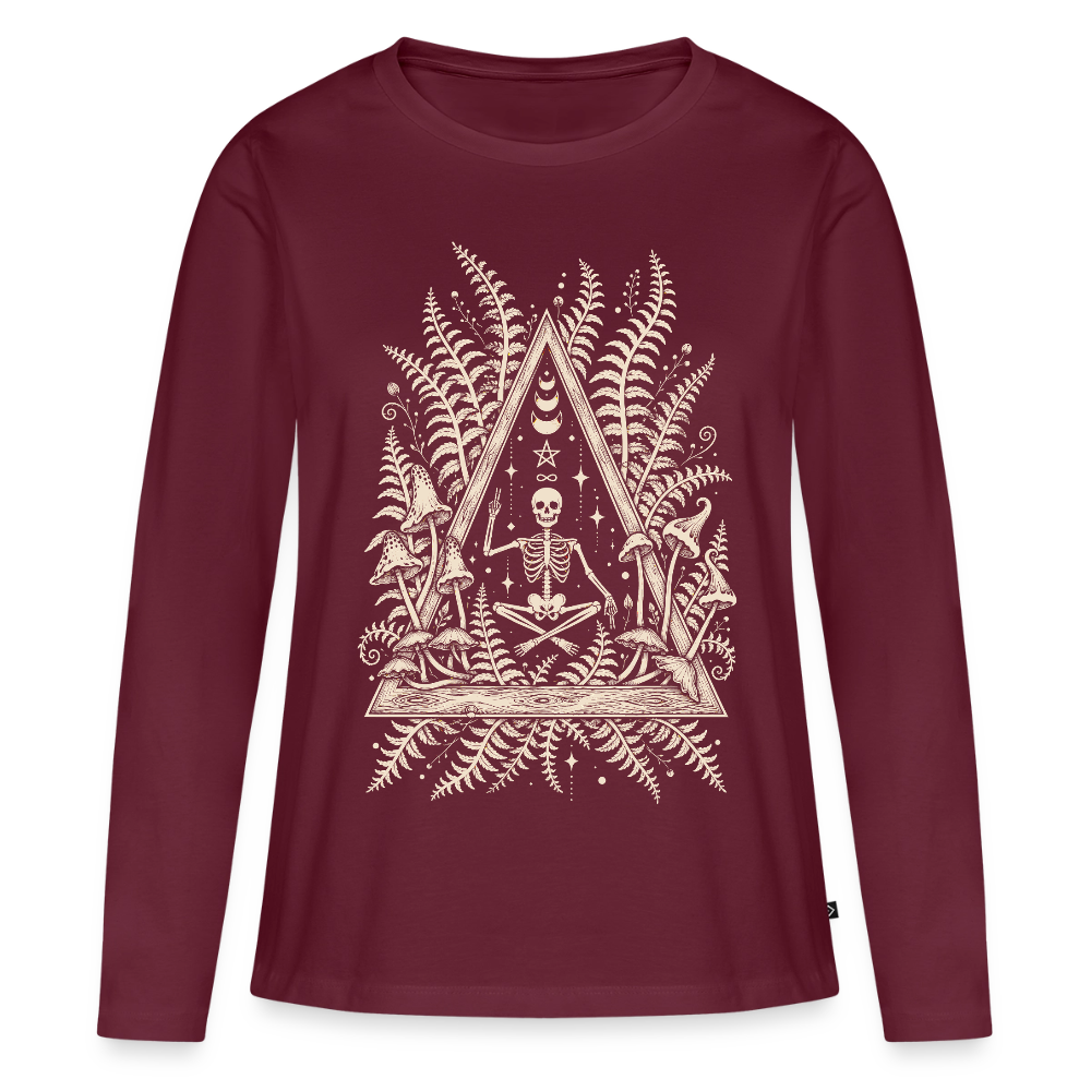Frauen Premium Langarmshirt - Burgunderrot