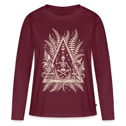 Frauen Premium Langarmshirt - Burgunderrot