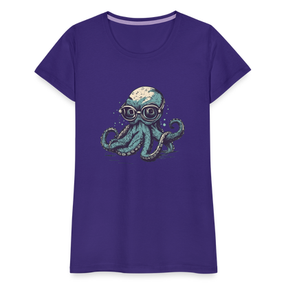 Nerdy Comic Oktopus mit Brille - Frauen Premium T-Shirts - by Artful Alchemist
