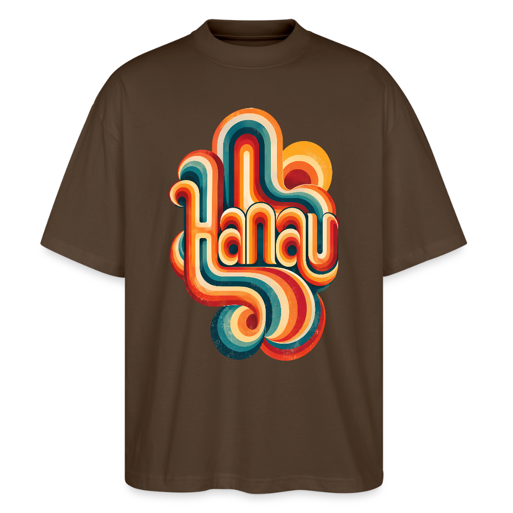Hanau Retro – Oversized Unisex Bio T-Shirt - Dunkelbraun