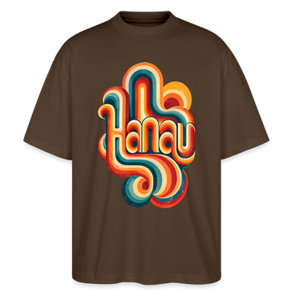 Hanau Retro – Oversized Unisex Bio T-Shirt - Dunkelbraun