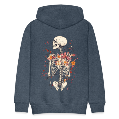 Skelett mit zarten Blumen im Boho Look - Männer Premium Hoodie - by Artful Alchemist