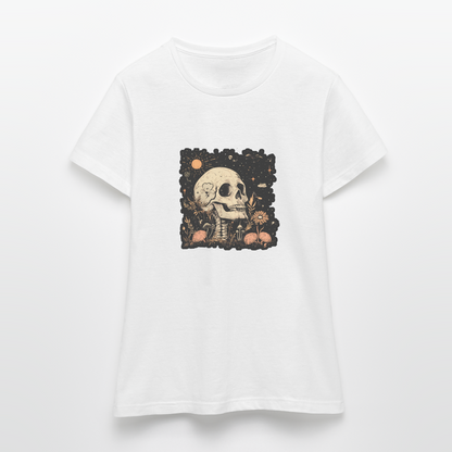 Boho Hippie Skelett im 60er, 70er Jahre Look - Frauen T-Shirt - by Artful Alchemist