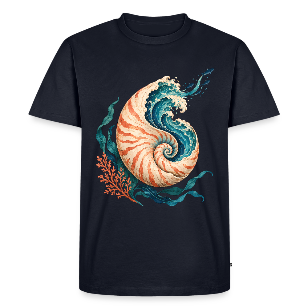 Nautilus Wave – Männer Premium T-Shirt - Navy