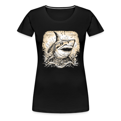 Cooler Retro Hai - Frauen Premium T-Shirts - by Artful Alchemist