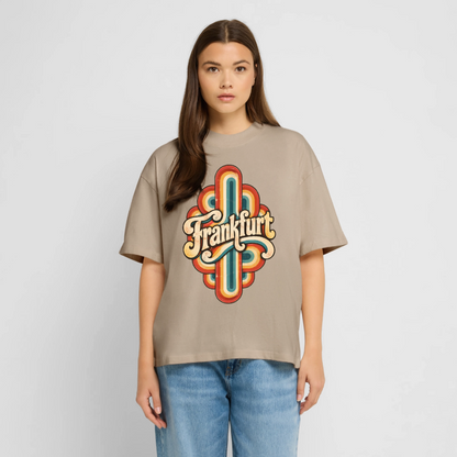Frankfurt Retro – Oversized Unisex Bio T-Shirt - Steingrau