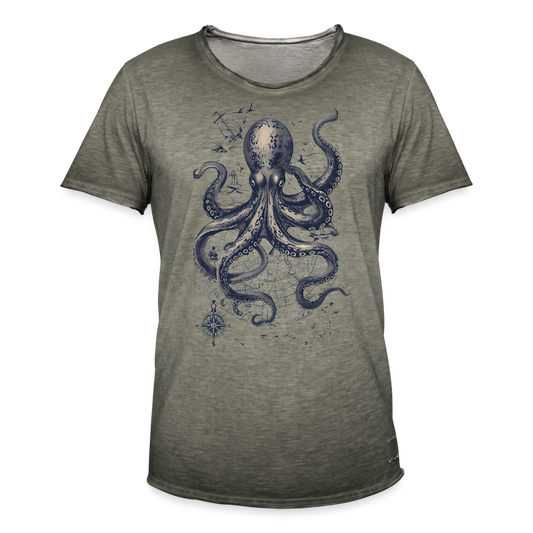 Steampunk Oktopus - Männer Vintage T-Shirt - Vintage Khaki