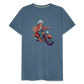 Coole alte Biker Oma - Motorrad Omi  - Männer T-Shirt - Blaugrau