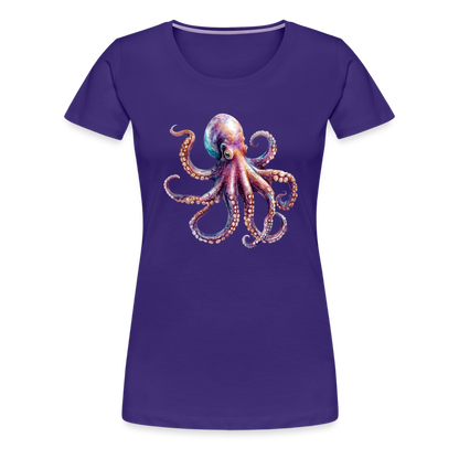Cooles Wasserfarben Aquarell Oktopus Design - Frauen Premium T-Shirts - by Artful Alchemist