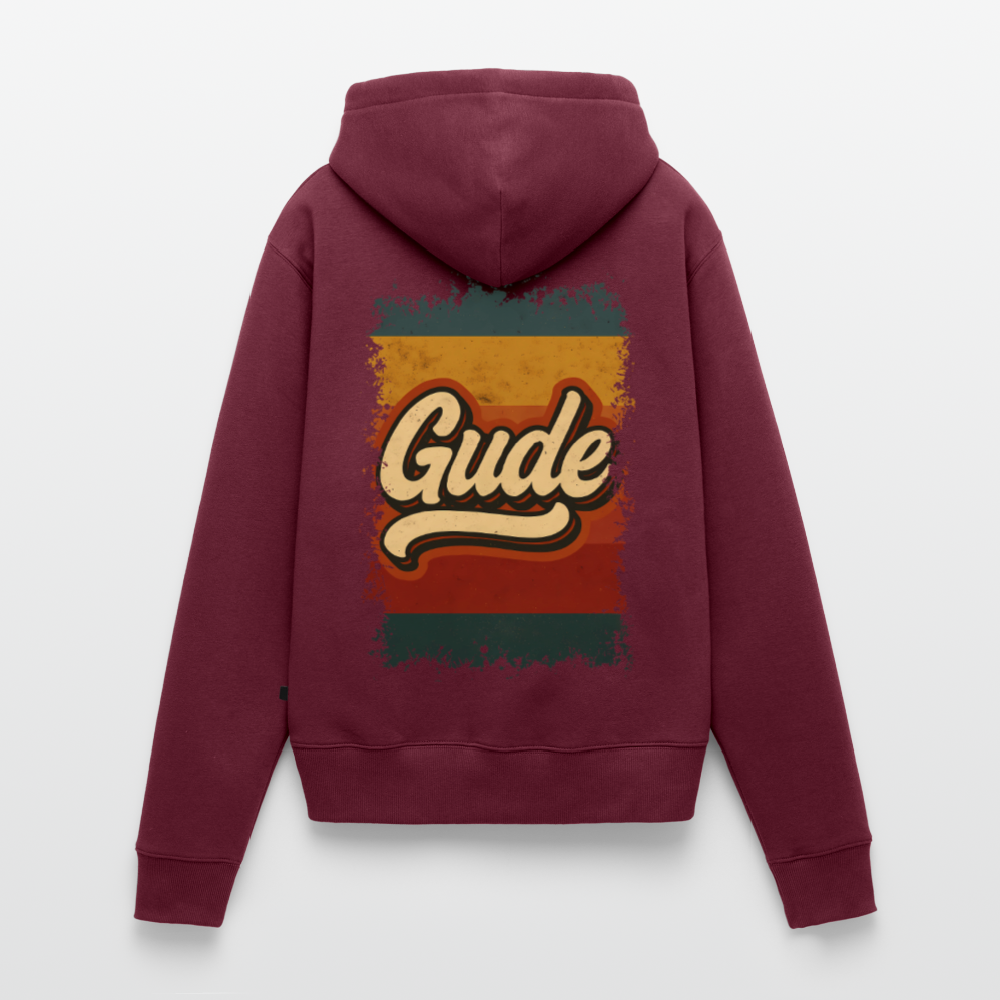 „Gude“ – Retro Look aus Hessen - Frauen Premium Bio Hoodie - Burgunderrot