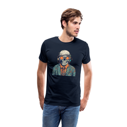Cooles Skelett Portrait mit Sonnenbrille, Mütze - Männer Premium T-Shirt - by Artful Alchemist