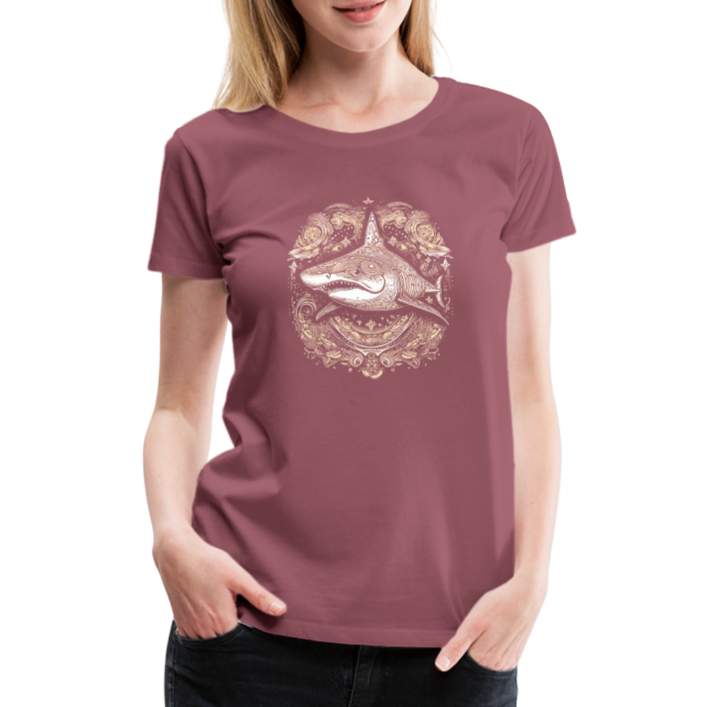 Cooler Hai mit Boho/Tribal Mustern - Frauen Premium T-Shirts - Malve