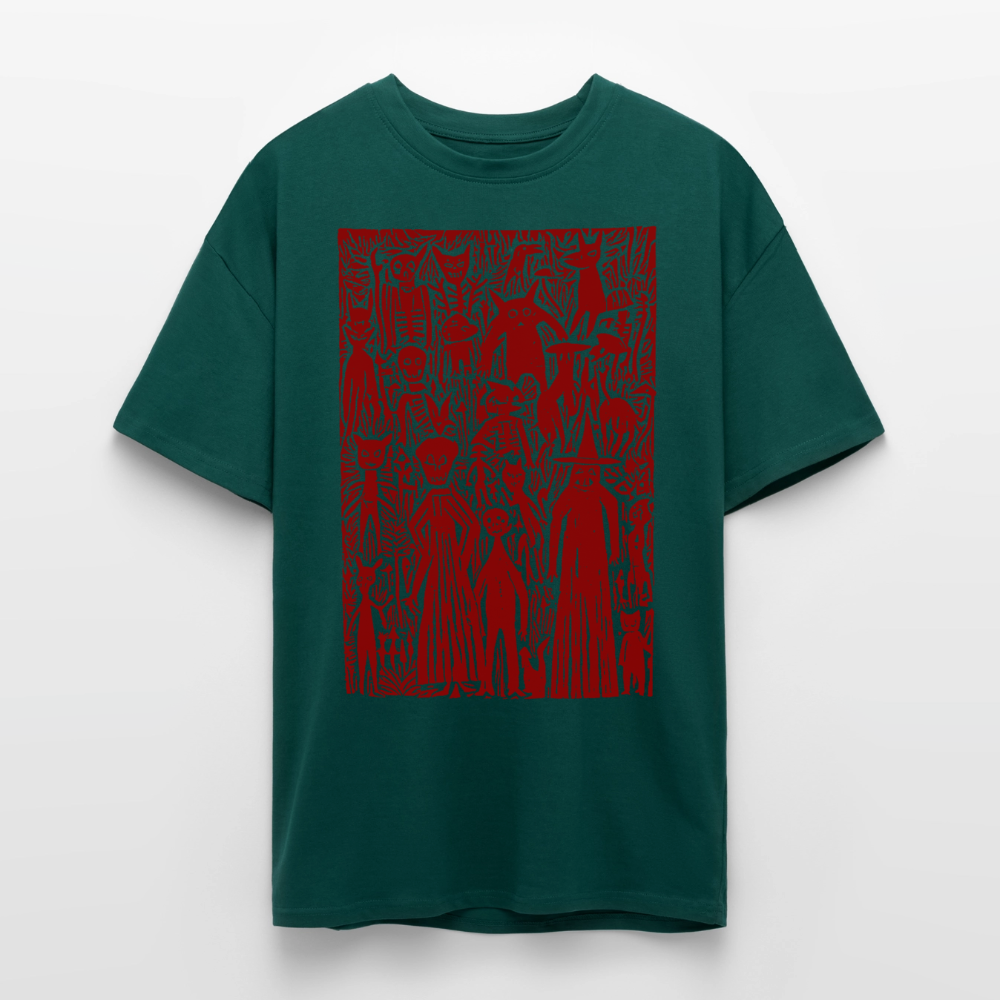 Night Creatures – Oversized Heavyweight Unisex T-Shirt - hunter Green