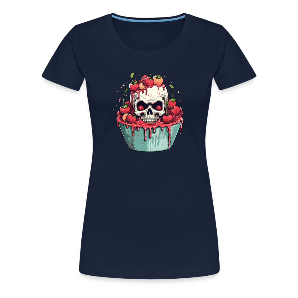 Gruseliges Horror Kirschtörtchen - Happy Halloween - Frauen Premium T-Shirt - Navy