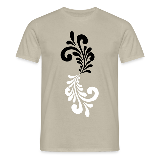 Bembel Ornamente schwarz/weiß - Männer Shirt - Sandbeige