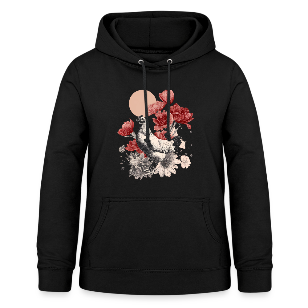 Vintage Boho Blossom Chicken - Frauen Hoodie - by Artful Alchemist