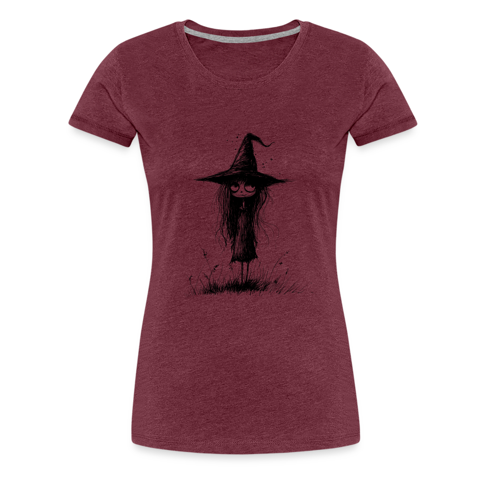 Kleine Hexe - Frauen Premium T-Shirt - Bordeauxrot meliert