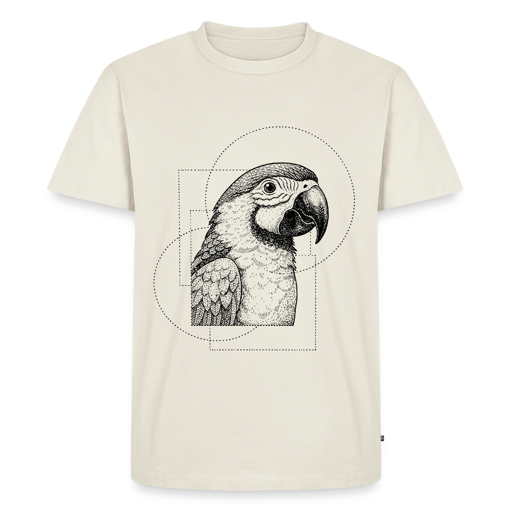 Hidden Jungle – Minimalist Parrot Dot-Art - Männer Premium Bio T-Shirt - by Artful Alchemist
