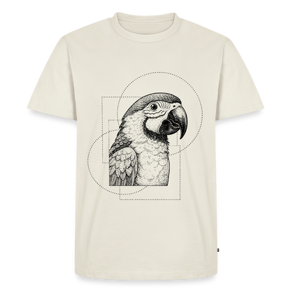 Hidden Jungle – Minimalist Parrot Dot-Art - Männer Premium T-Shirt - by Artful Alchemist