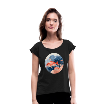 Bunter Meeres Fisch - Frauen T-Shirt mit gerollten Ärmeln - by Artful Alchemist