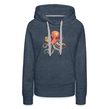 Lustiger Comic Oktopus mit Lollipop - Frauen Premium Hoodie - by Artful Alchemist