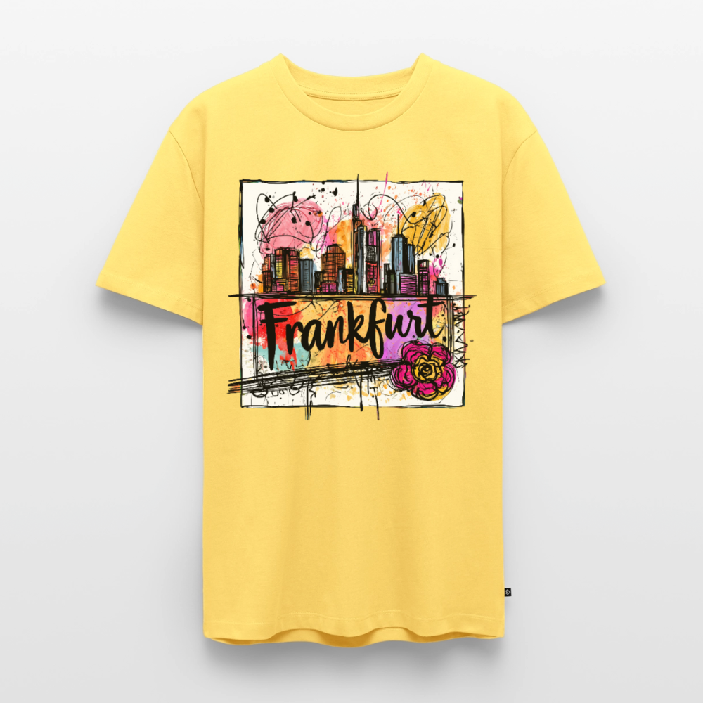 Frankfurt Skyline - Männer Premium T-Shirt - Pastellgelb