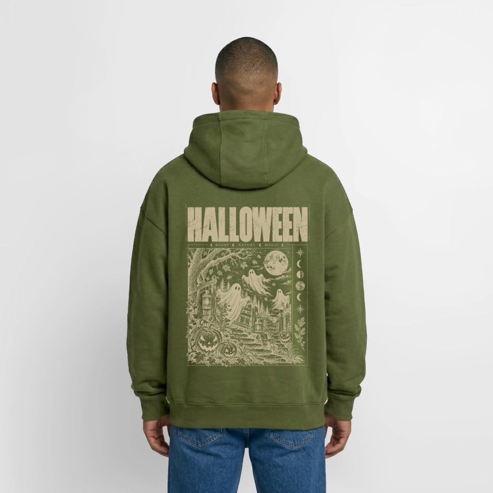 Halloween Night – Oversized Unisex Zip-Hoodie - Khaki