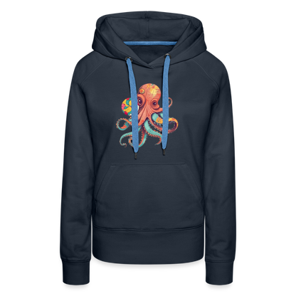 Lustiger Comic Oktopus mit Lollipop - Frauen Premium Hoodie - by Artful Alchemist
