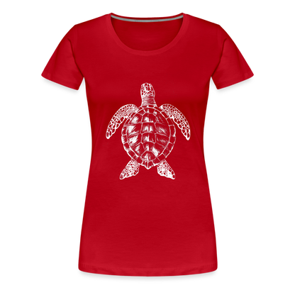 Meeresschildkröte - Monochrom - Frauen Premium T-Shirt - by Artful Alchemist