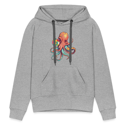 Lustiger Comic Oktopus mit Lollipop - Frauen Premium Hoodie - by Artful Alchemist