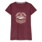 Cooler Hai mit Boho/Tribal Mustern - Frauen Premium T-Shirts - Bordeauxrot meliert