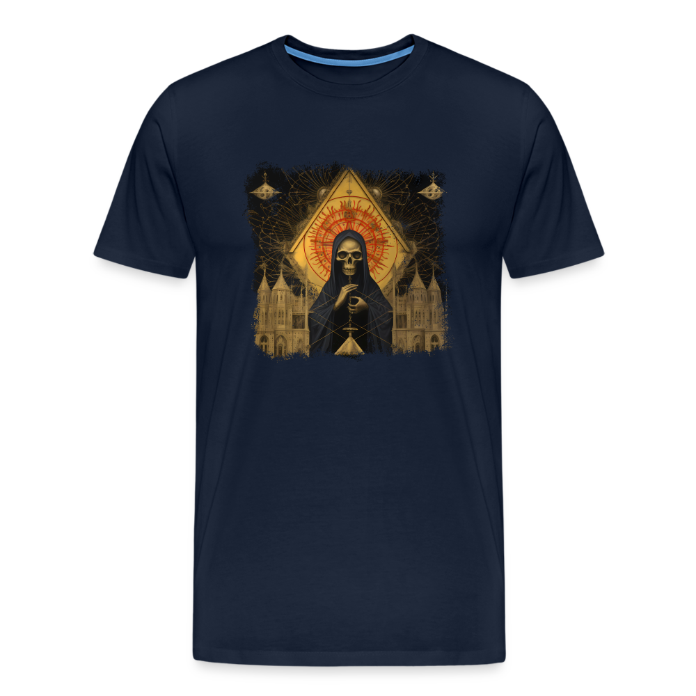 Düsteres Horror Gemälde Skelett mit Umhang - Männer Premium T-Shirt - Navy