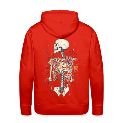 Skelett mit zarten Blumen im Boho Look - Männer Premium Hoodie - by Artful Alchemist