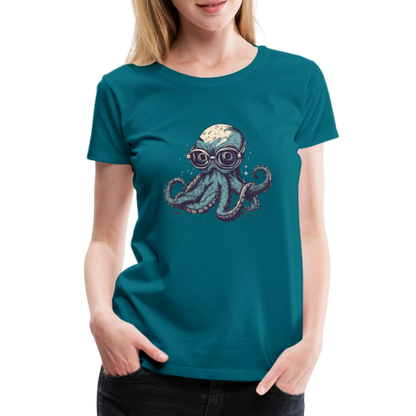 Nerdy Comic Oktopus mit Brille - Frauen Premium T-Shirts - by Artful Alchemist