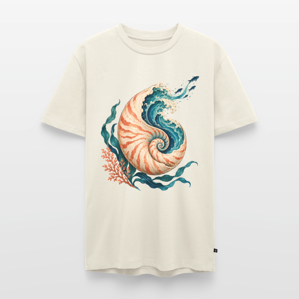 Nautilus Wave – Männer Premium T-Shirt - Naturweiß
