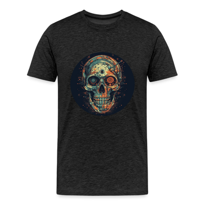 Retro Futuristischer Totenkopf Skull Cyborg- Männer Premium T-Shirt - by Artful Alchemist