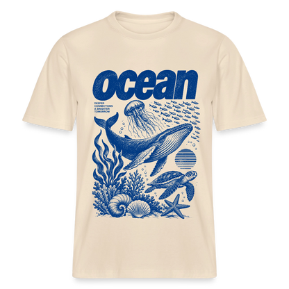 Ocean – Relaxed Fit Unisex Bio-T-Shirt mit Wal und Meerestieren - Natur