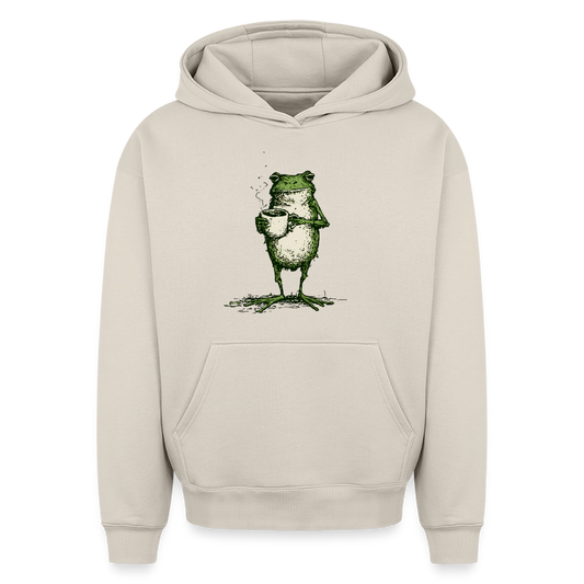 Coffee Frog – Oversized Heavyweight Unisex Hoodie - by Artful Alchemist