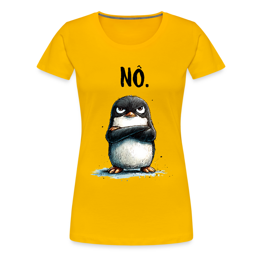 Grumpy Penguin – „NÖ.“ - Frauen Premium T-Shirt - by Artful Alchemist