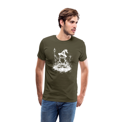 Magischer Frosch mit Zauberhut und Zauberstab - Männer Premium T-Shirt - by Artful Alchemist
