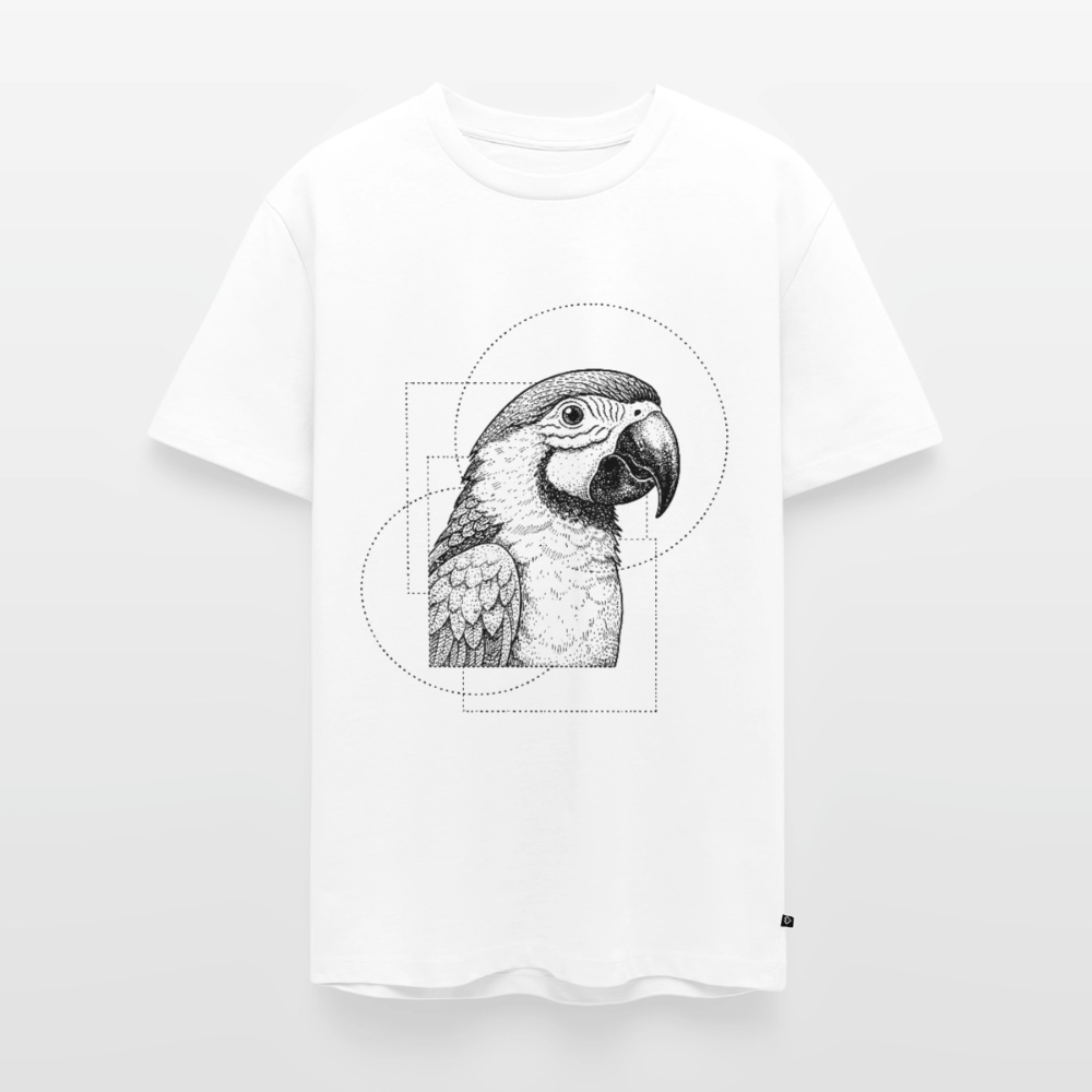 Hidden Jungle – Minimalist Parrot Dot-Art - Männer Premium Bio T-Shirt - by Artful Alchemist