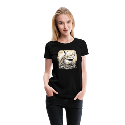 Cooler Retro Hai - Frauen Premium T-Shirts - by Artful Alchemist