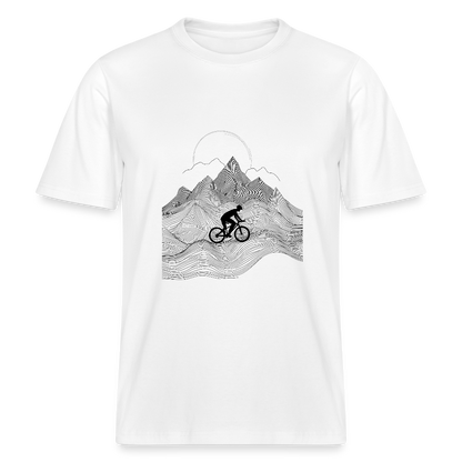 Radfahrer in den Bergen - Stanley/Stella Relaxed Fit Unisex Bio-T-Shirt Sparker - by Artful Alchemist