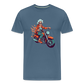 Coole alte Biker Oma - Motorrad Omi  - Männer T-Shirt - Blaugrau