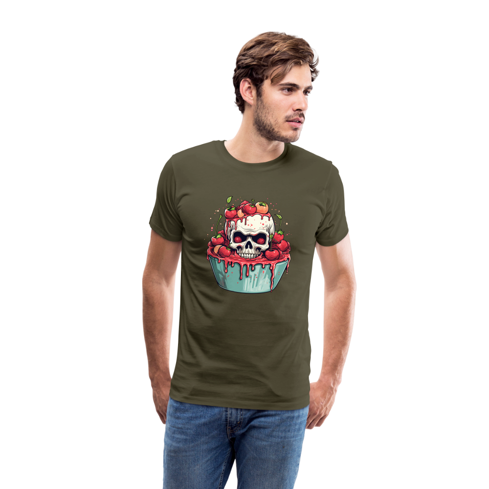 Gruseliges Horror Kirschtörtchen - Happy Halloween - Männer Premium T-Shirt - Khaki